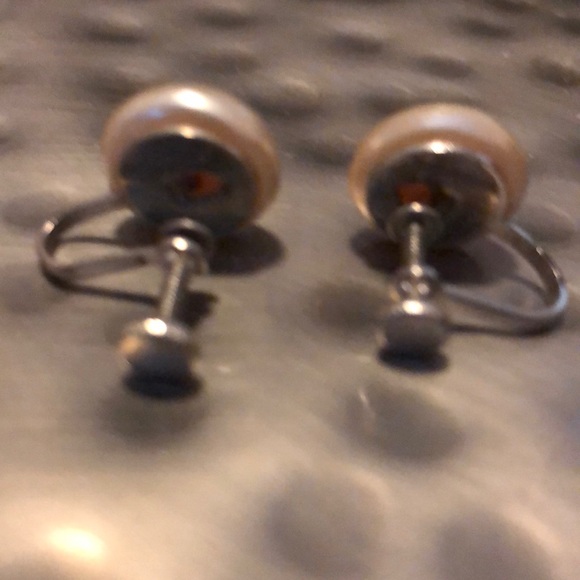 3 for $10 Faux Pearl Screw Earrings - Picture 3 of 4